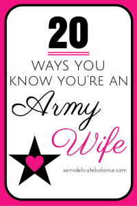 know you're an army wife