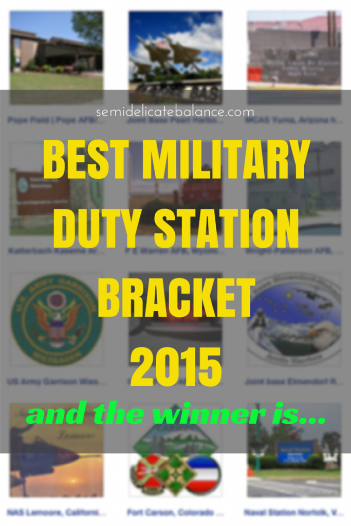 Best Military Duty Station Bracket 2015