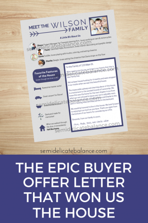 The Epic Buyer Offer Letter That Won Us The House